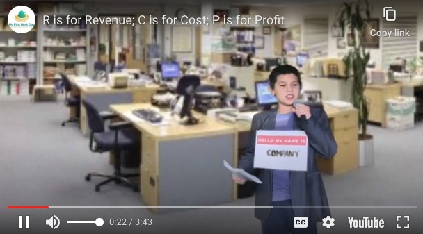 R is for Revenue, C is for Cost, P is for Profit